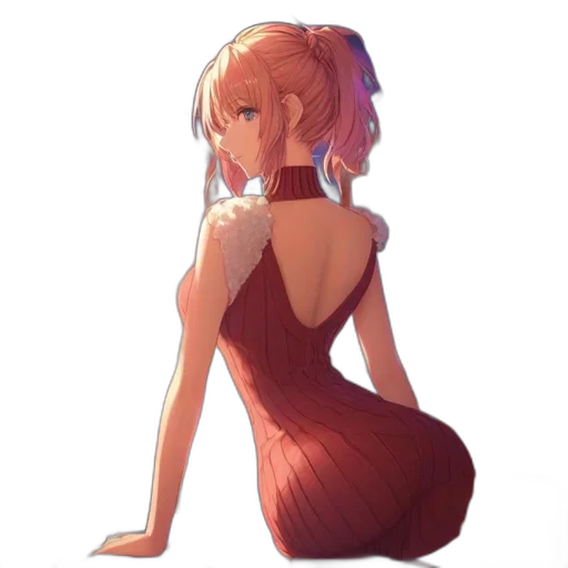 dress, creature, crown, robot, anime, concept art, pixel art, watercolor transparent PNG cut-out