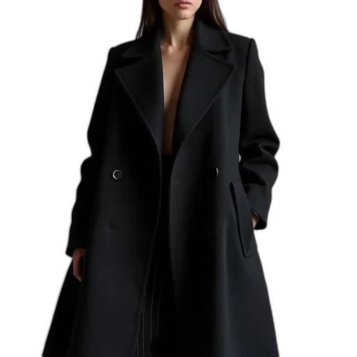 jacket, dress, photorealistic, dark, monochrome, person, wearing, black transparent PNG cut-out