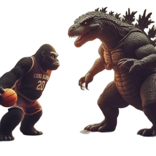 concept art, 3d render, unusual, scene, features, king, kong, gorilla transparent PNG cut-out