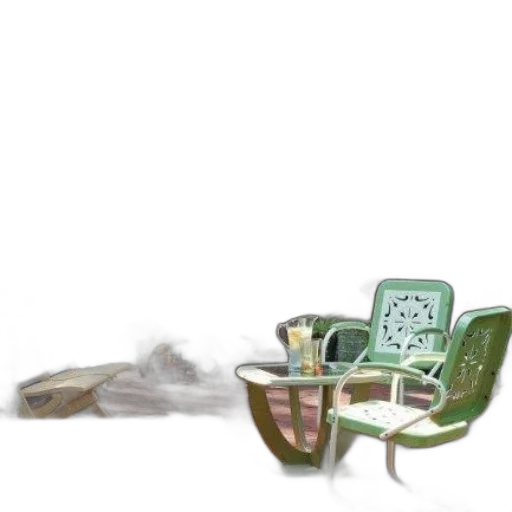 furniture, robot, 3d render, concept art, fog, fire, green, home transparent PNG cut-out