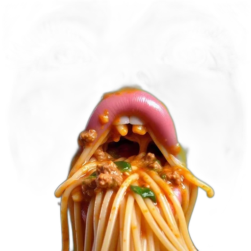 food, creature, face, animal, 3d render, photorealistic, concept art, vaporwave transparent PNG cut-out