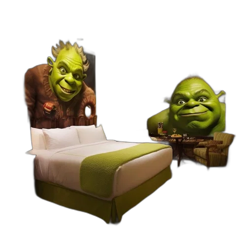 furniture, mask, creature, concept art, 3d render, fantasy art, photorealistic, green transparent PNG cut-out