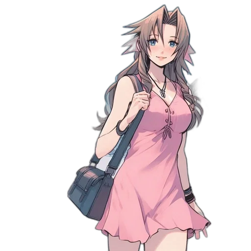 dress, staff, weapon, anime, concept art, pixel art, cartoon, pastel transparent PNG cut-out