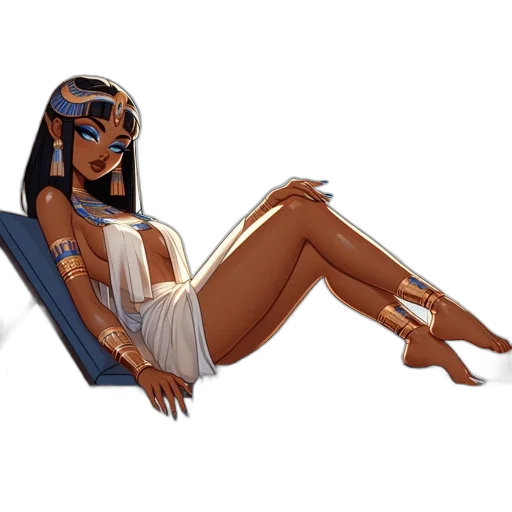 jewelry, concept art, fantasy art, pixel art, cartoon, egyptian-inspired, female, figure transparent PNG cut-out