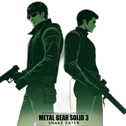 comic book art, concept art, green, stylized, poster, featuring, two, characters transparent PNG cut-out