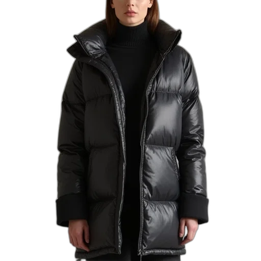 jacket, monochrome, long, puffer transparent PNG cut-out
