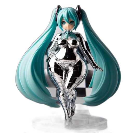 robot, 3d render, concept art, monochrome, metallic, futuristic, female, figurine transparent PNG cut-out