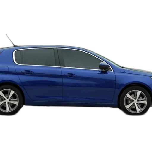 car, side, view, sleek, blue, hatchback, vertical, doors transparent PNG cut-out
