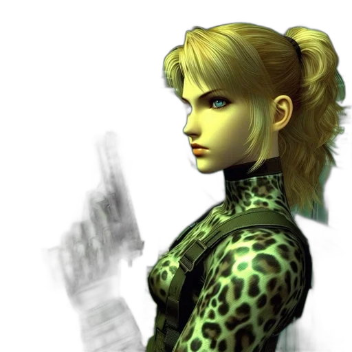 concept art, comic book art, 3d render, photorealistic, green, woman, blonde, hair transparent PNG cut-out