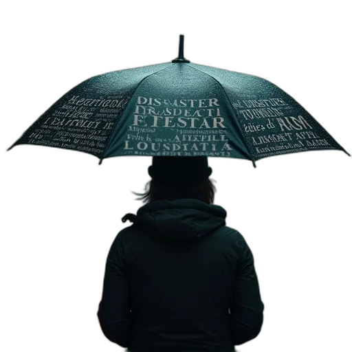 umbrella, jacket, staff, hat transparent PNG cut-out
