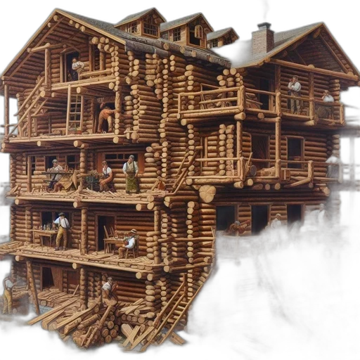 building, furniture, 3d render, concept art, photorealistic, pixel art, fog, snow transparent PNG cut-out