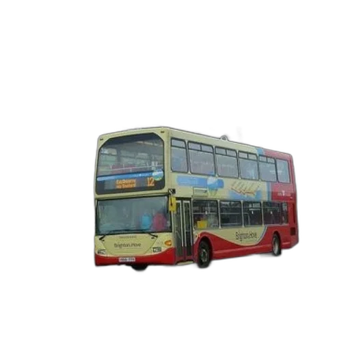 car, photorealistic, 3d render, pixel art, oil painting, double-decker, bus, parked transparent PNG cut-out