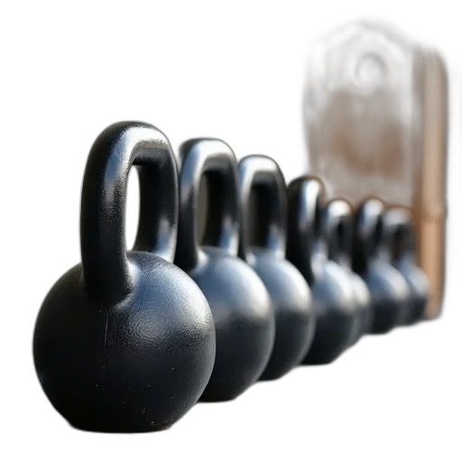 weapon, furniture, 3d render, set, black, kettlebells, lined, ground transparent PNG cut-out