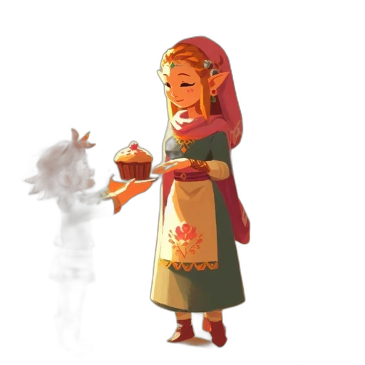 dress, staff, food, crown, concept art, fantasy art, pixel art, 3d render transparent PNG cut-out