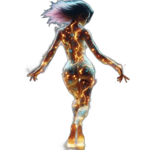 dress, jewelry, creature, hair, concept art, 3d render, cyberpunk, fantasy art transparent PNG cut-out