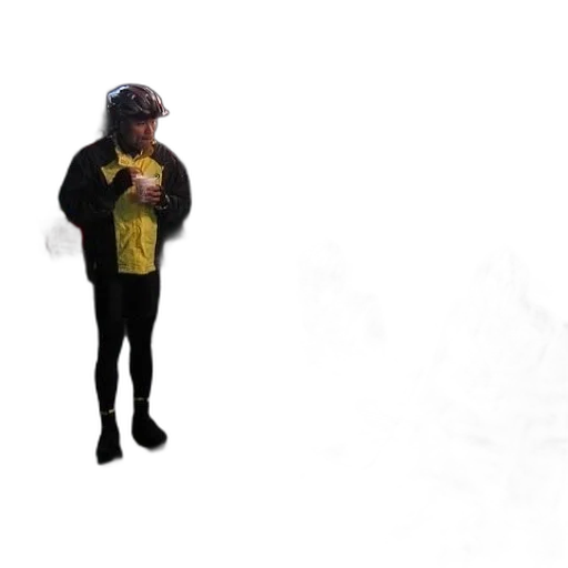 jacket, hat, creature, staff transparent PNG cut-out