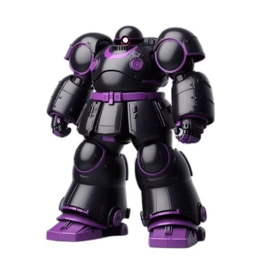 robot, 3d render, concept art, dark, armored, black, purple, robotic transparent PNG cut-out