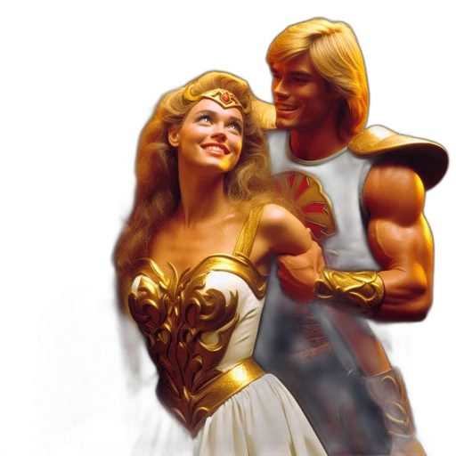 comic book art, fantasy art, concept art, pixel art, golden, two, characters, series transparent PNG cut-out