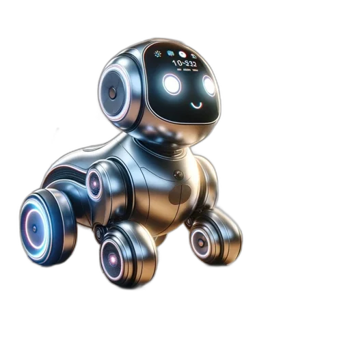 robot, 3d render, concept art, interactive, glowing, four-legged, digital, interface transparent PNG cut-out
