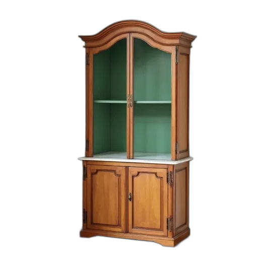 furniture, staff, dress, 3d render, wooden, cabinet, green, glass transparent PNG cut-out