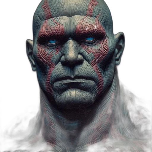face, mask, creature, concept art, comic book art, fantasy art, photorealistic, red transparent PNG cut-out