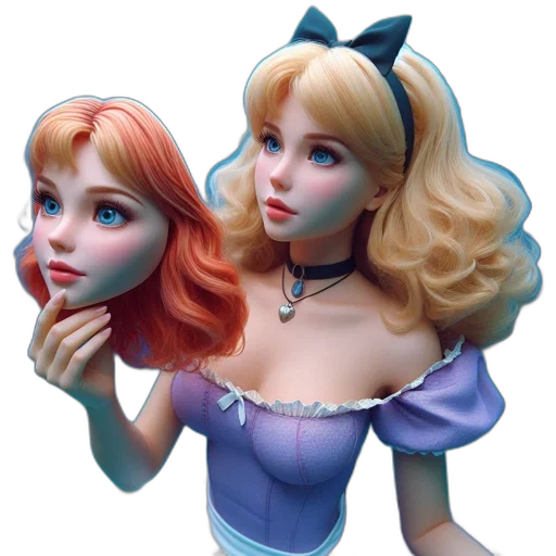 3d render, photorealistic, concept art, fantasy art, two, animated, female, figures transparent PNG cut-out