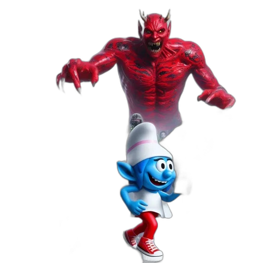 creature, concept art, 3d render, comic book art, blue, comically, cluttered, scene transparent PNG cut-out
