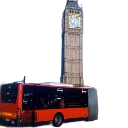 building, 3d render, photorealistic, concept art, pixel art, city street, red, bus transparent PNG cut-out
