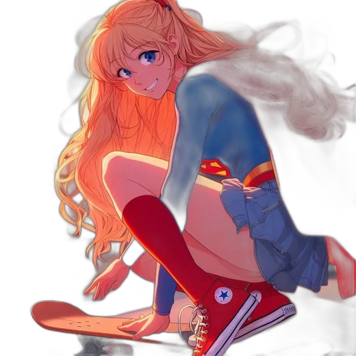 dress, anime, comic book art, concept art, watercolor, neon lights, fire, colorful transparent PNG cut-out