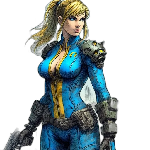 concept art, comic book art, fantasy art, cyberpunk, blue, female, character, futuristic transparent PNG cut-out