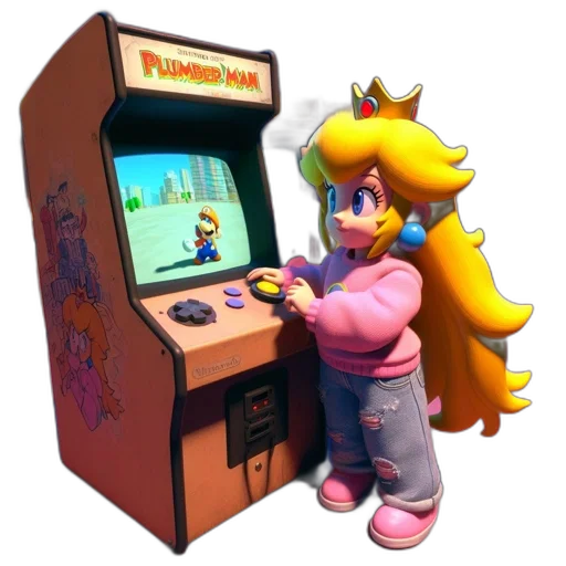 robot, weapon, 3d render, pixel art, vaporwave, concept art, animated, girl transparent PNG cut-out