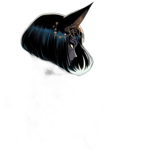 hat, hair, crown, mask, concept art, fantasy art, photorealistic, anime transparent PNG cut-out