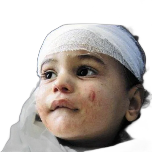 face, mask, photorealistic, child, bandages, their, head, word transparent PNG cut-out
