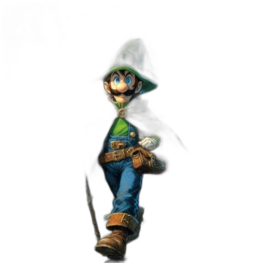 staff, sword, weapon, hat, concept art, pixel art, 3d render, fantasy art transparent PNG cut-out