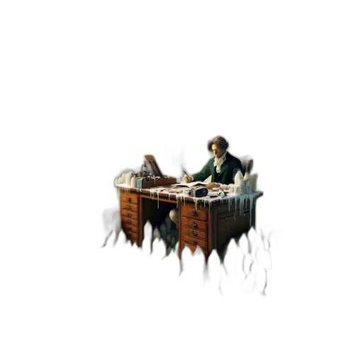 furniture, jacket, pixel art, concept art, fantasy art, fire, forest, fog transparent PNG cut-out