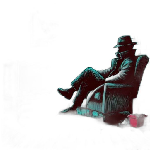 hat, robot, jacket, furniture, concept art, cyberpunk, comic book art, pixel art transparent PNG cut-out