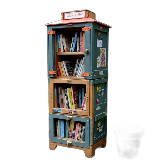 furniture, 3d render, unique, multi-tiered, bookshelf, made, plastic, containers transparent PNG cut-out