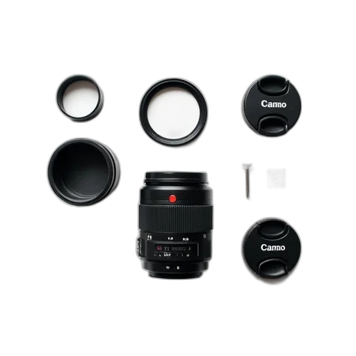 collection, camera, parts, neatly, arranged, white, surface, include transparent PNG cut-out