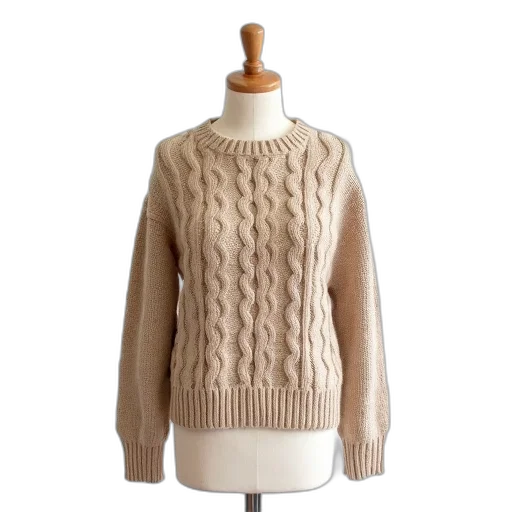 jacket, earth tones, beige, knitted, sweater, ribbed, collar, cuffs transparent PNG cut-out