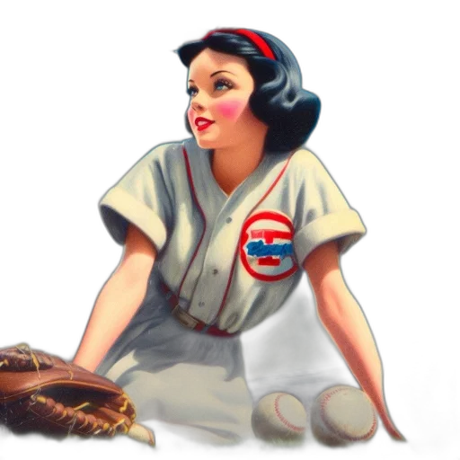 concept art, artwork, depicts, woman, old, aagpl, baseball, uniform transparent PNG cut-out
