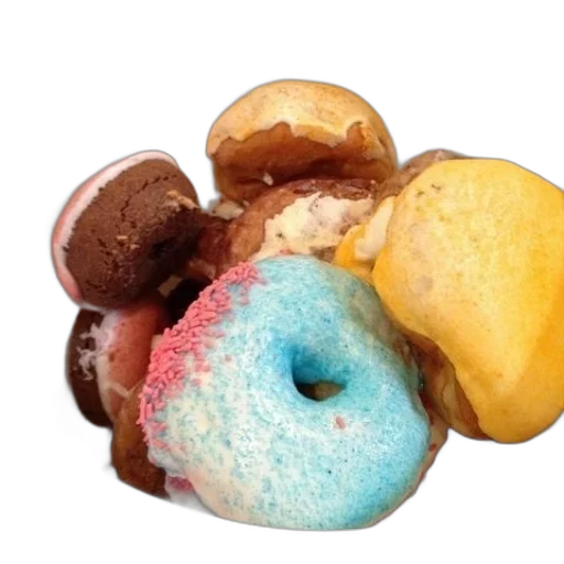 food, jewelry, crown, pastel, colorful, blue, variety, donuts transparent PNG cut-out
