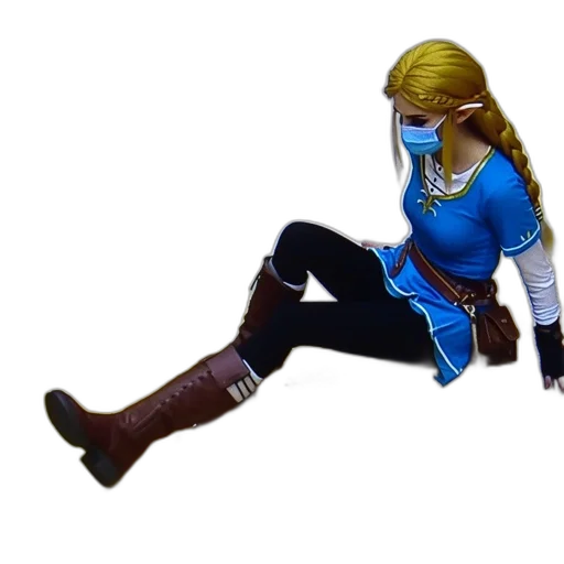 mask, staff, jacket, sword, concept art, 3d render, fantasy art, pixel art transparent PNG cut-out