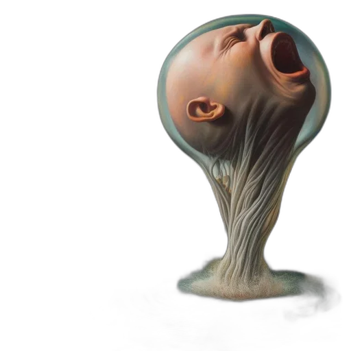mask, creature, hair, face, concept art, 3d render, photorealistic, fantasy art transparent PNG cut-out