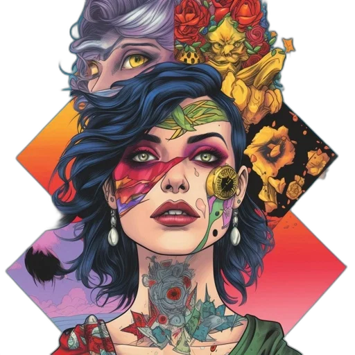 mask, jewelry, face, comic book art, concept art, cyberpunk, fantasy art, outer space transparent PNG cut-out