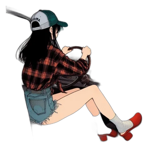 hat, weapon, jacket, shoes, anime, pixel art, cartoon, concept art transparent PNG cut-out