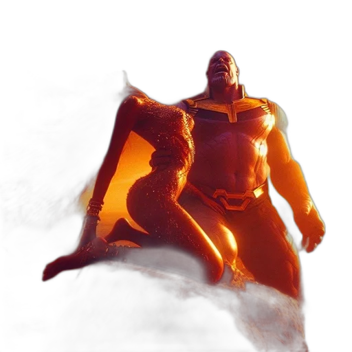 concept art, comic book art, fantasy art, 3d render, underwater, fire, outer space, red transparent PNG cut-out