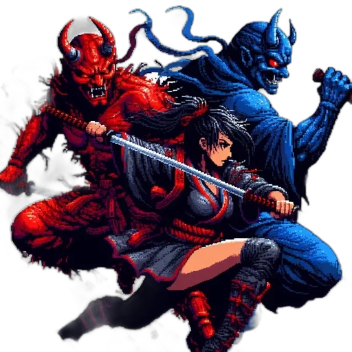 comic book art, concept art, pixel art, fantasy art, red, high-altitude, battle, between transparent PNG cut-out
