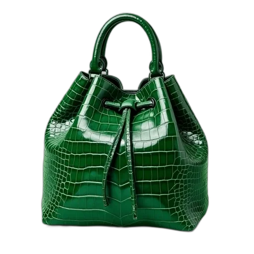 green, small, drawspeel, bag, crocodiles, handles, drawstring transparent PNG cut-out