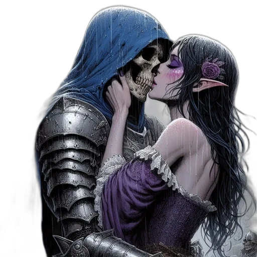 fantasy art, comic book art, concept art, watercolor, sorrowful, scene, medieval, setting transparent PNG cut-out