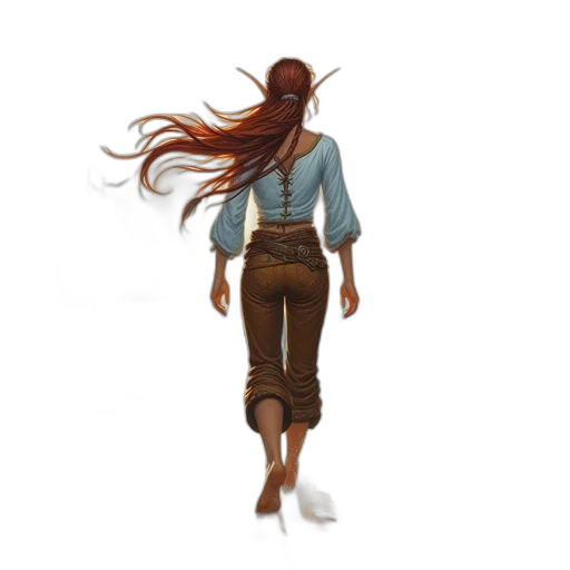 staff, jacket, hair, dress, concept art, fantasy art, 3d render, pixel art transparent PNG cut-out